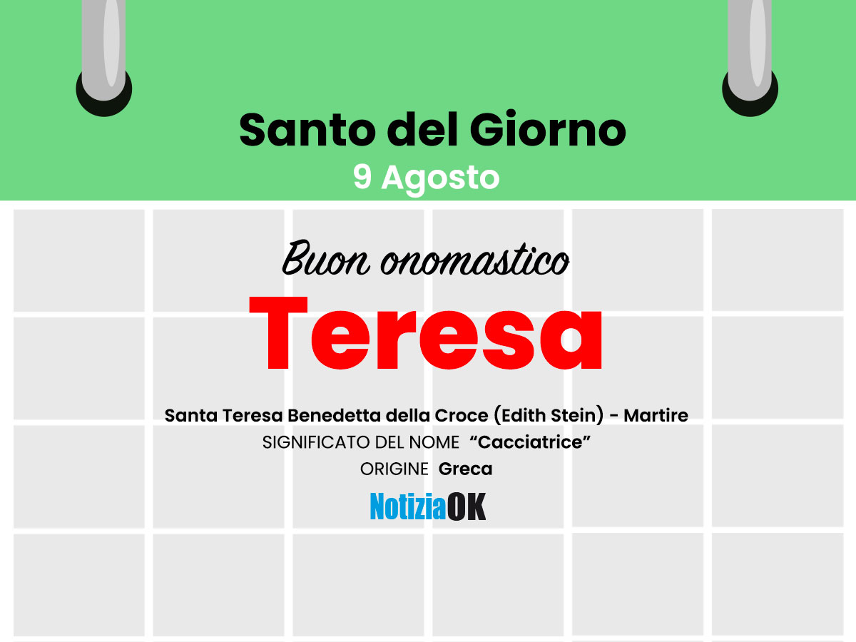 Onomastico: oggi è Santa Teresa Benedetta della Croce - 