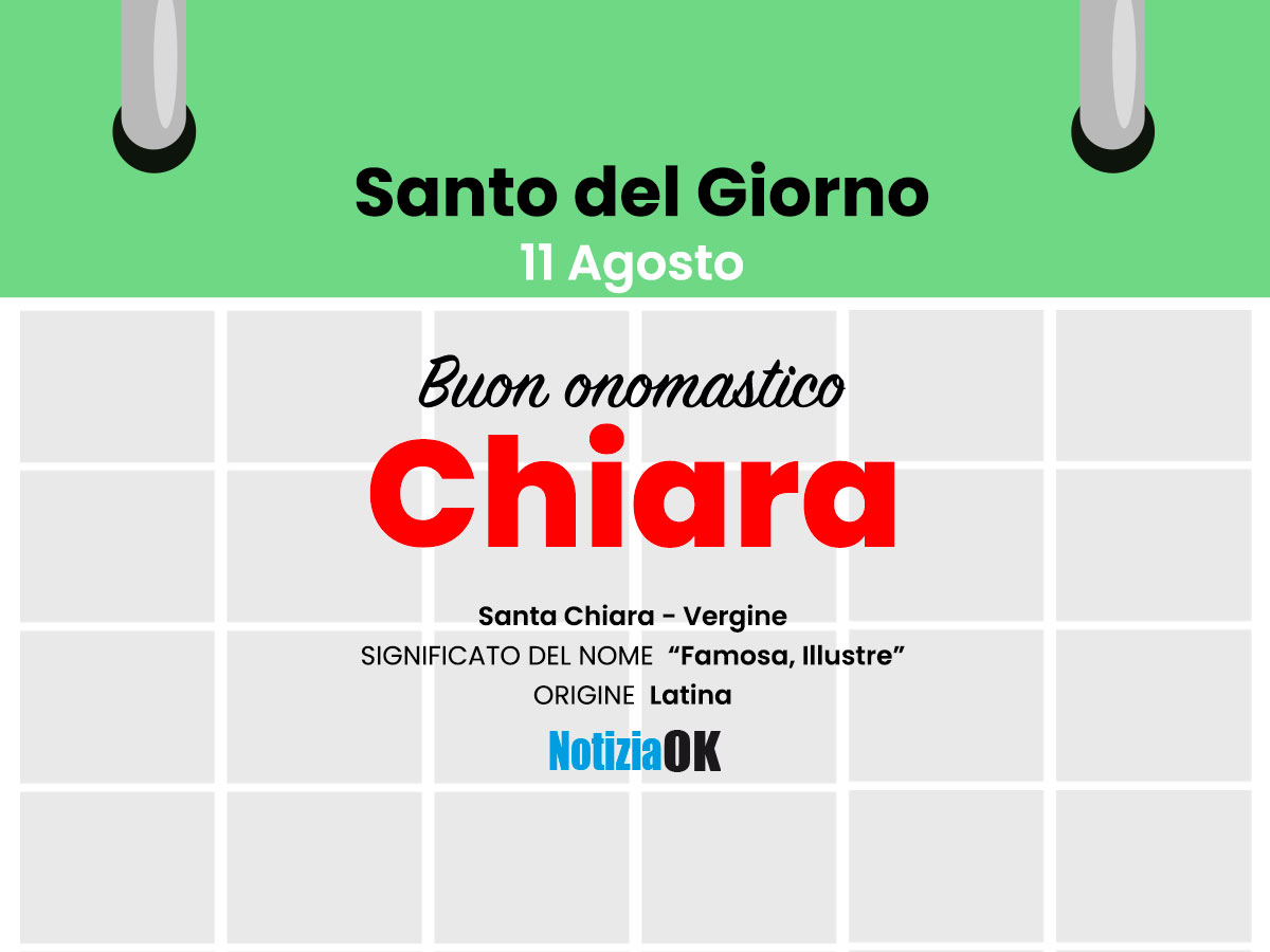 Onomastico: oggi è Santa Chiara -