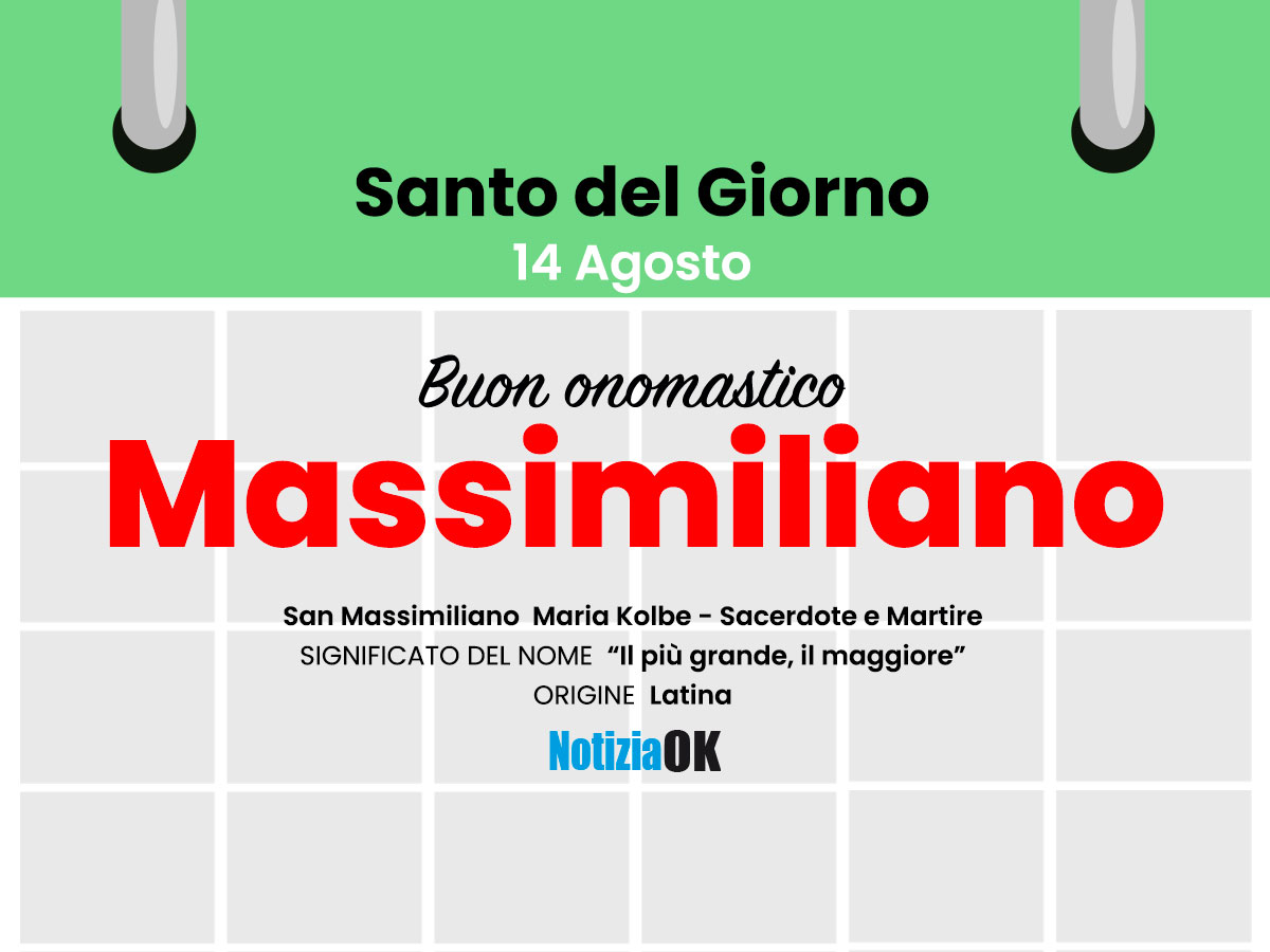 Onomastico: oggi è San Massimiliano -
