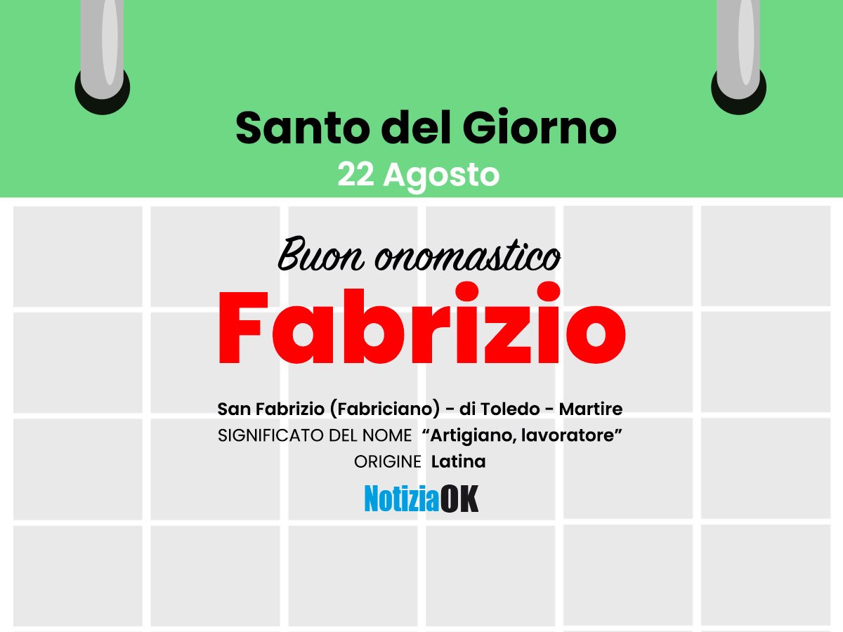 Onomastico: oggi è San Fabrizio - 