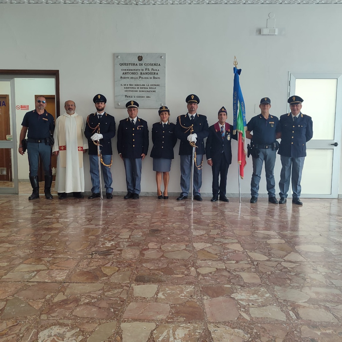 Paola, commemorazione da parte della Polizia di Stato della figura di Antonio Bandiera -