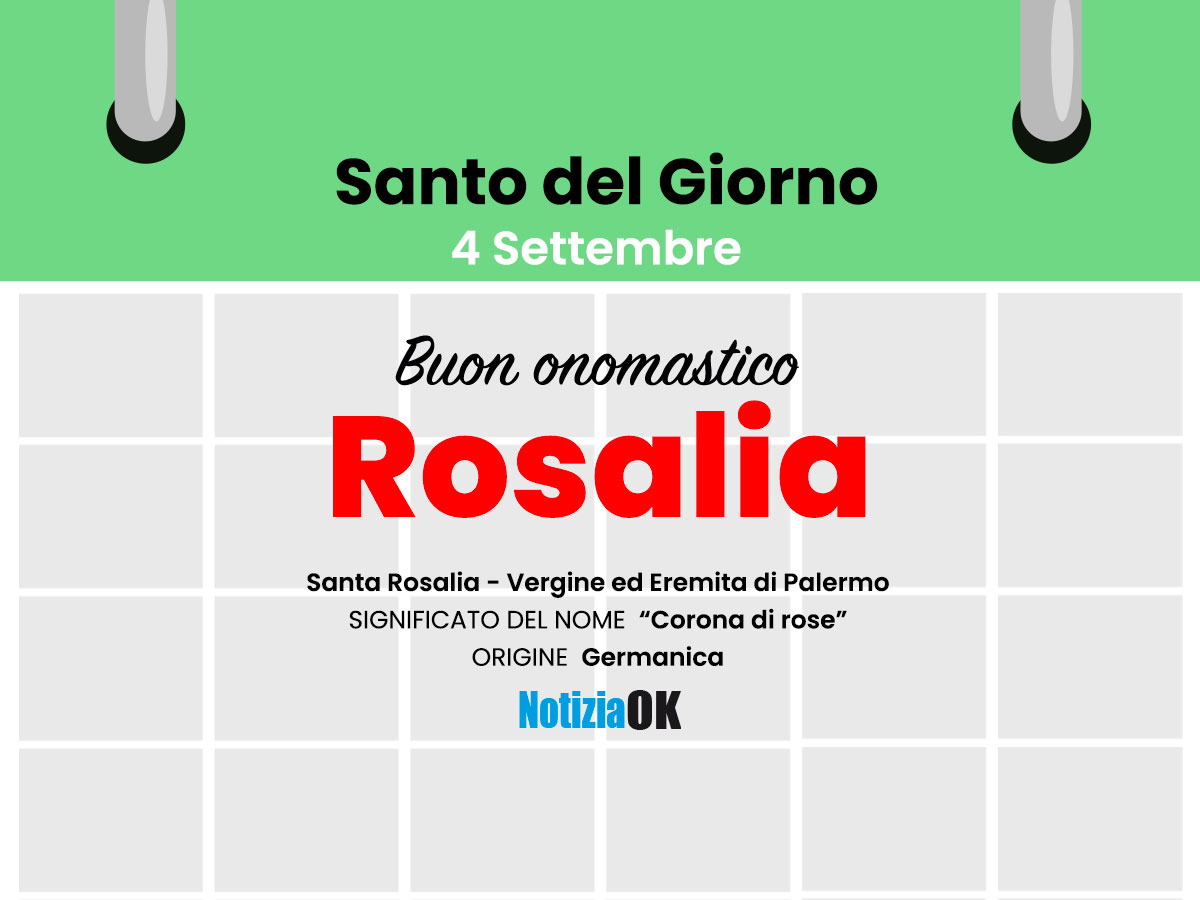 Onomastico: oggi è Santa Rosalia -
