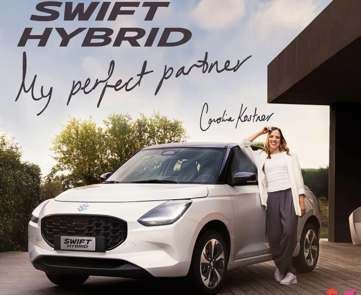 Swift Hybrid protagonista del nuovo spot Suzuki con Carolina Kostner -
