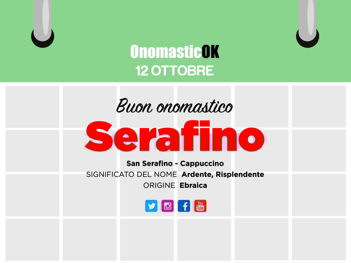 Onomastico: oggi è San Serafino -