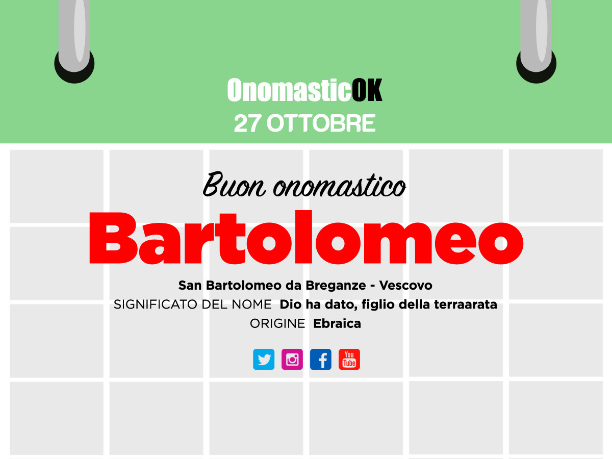 Onomastico: oggi si celebra San Bartolomeo -