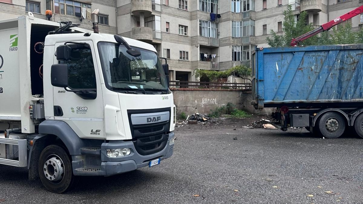 Catanzaro, task force ripulisce il quartiere Aranceto: quasi 7 tonnellate di rifiuti rimosse - 
