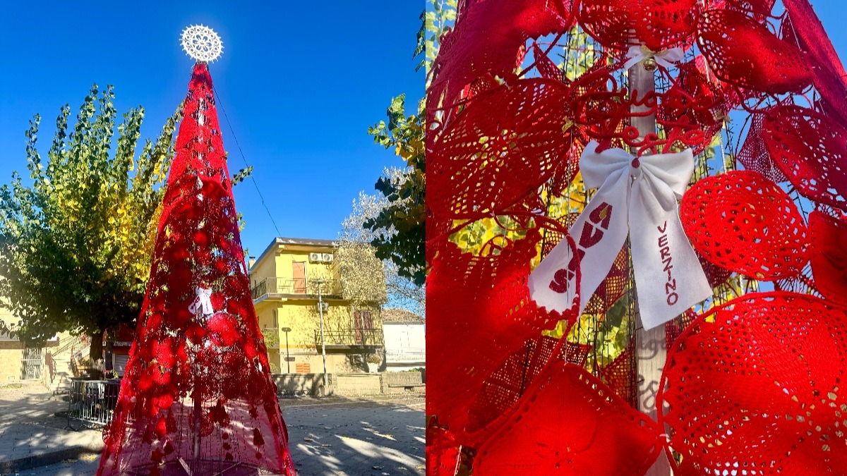 Verzino celebra il Natale con un albero all’uncinetto, simbolo di solidarietà - 
