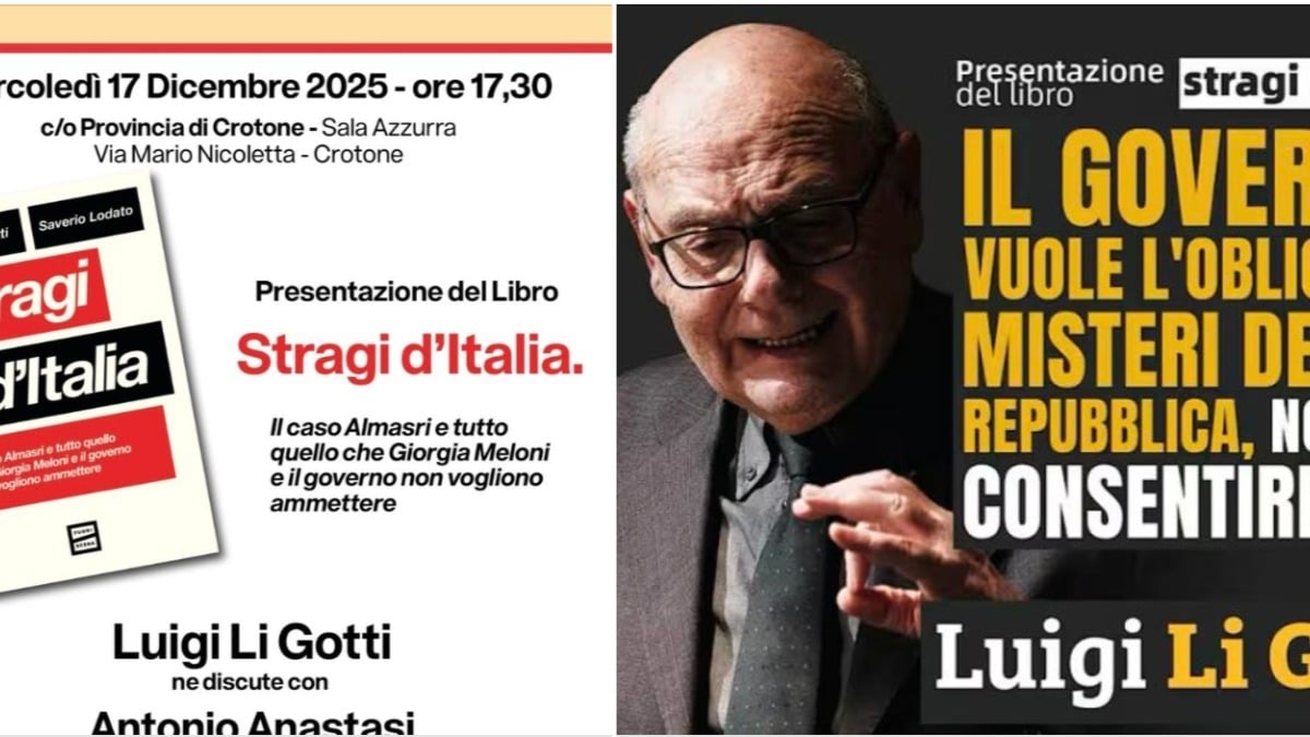 "Stragi d'Italia" a Crotone: il 17 dicembre Luigi Li Gotti presenta il suo libro-inchiesta - 
