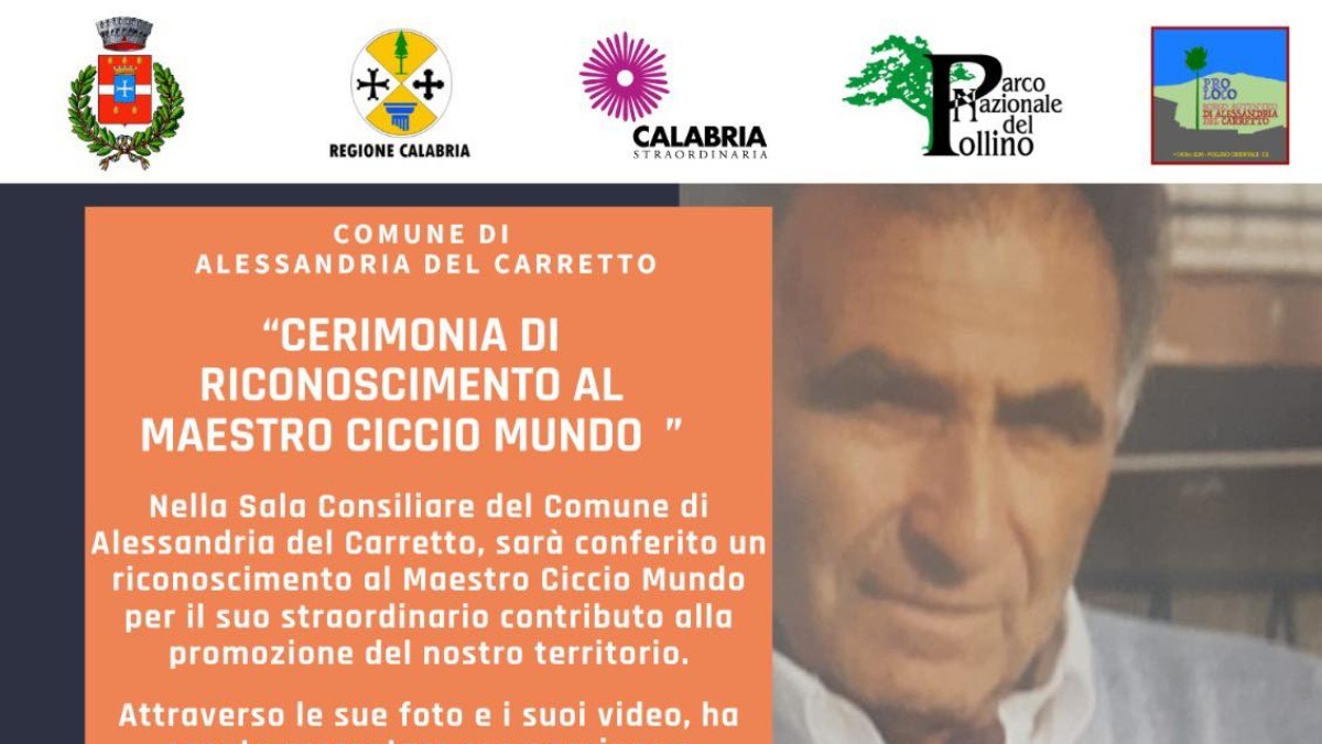 Alessandria del Carretto dice "Grazie" al suo narratore: Cerimonia di riconoscimento per il Maestro Ciccio Mundo - 
