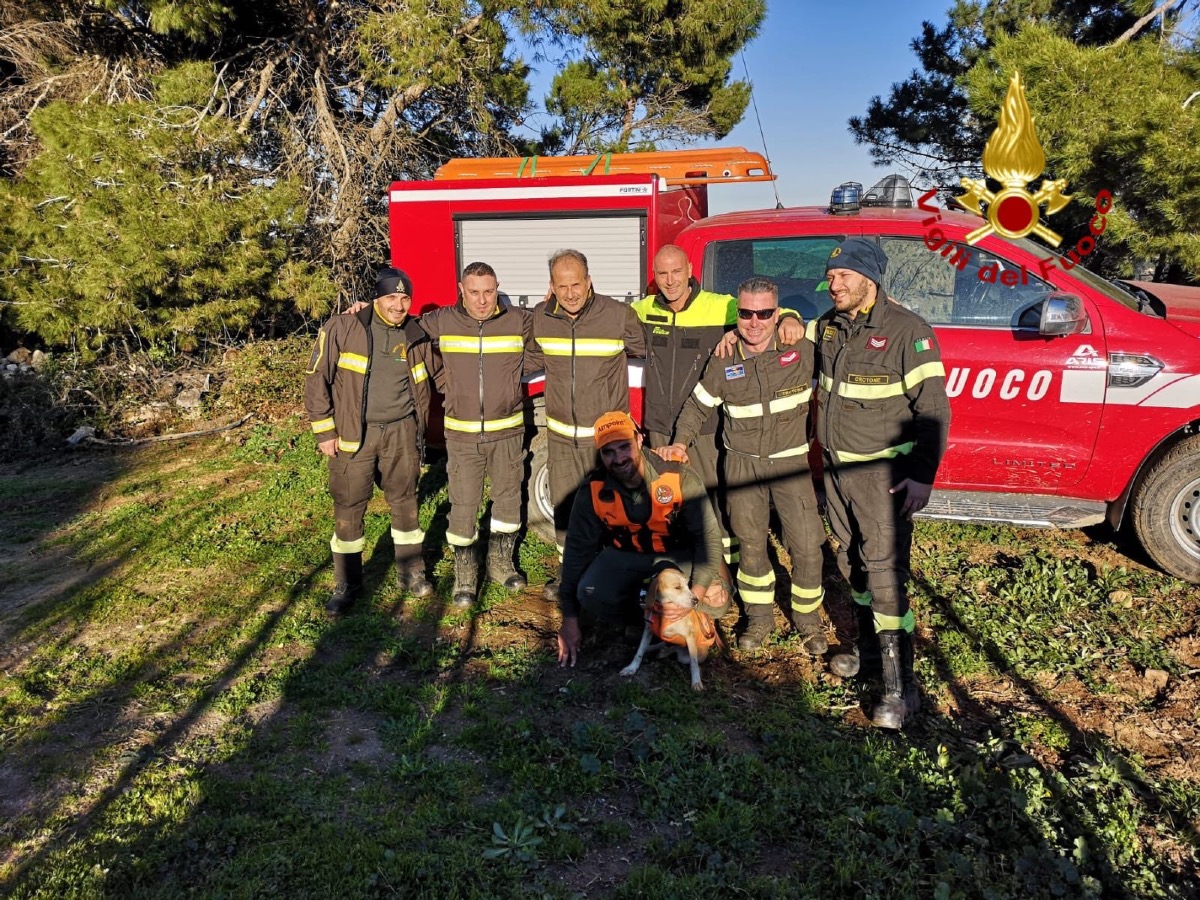 Vigili del Fuoco salvano cane bloccato su un costone nel crotonese  - 