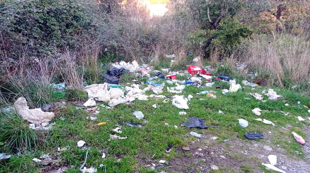 Catanzaro e gli immondezzai senza fine: nuovo abbandono di rifiuti nel parco dell’Ospedale Ciaccio - 