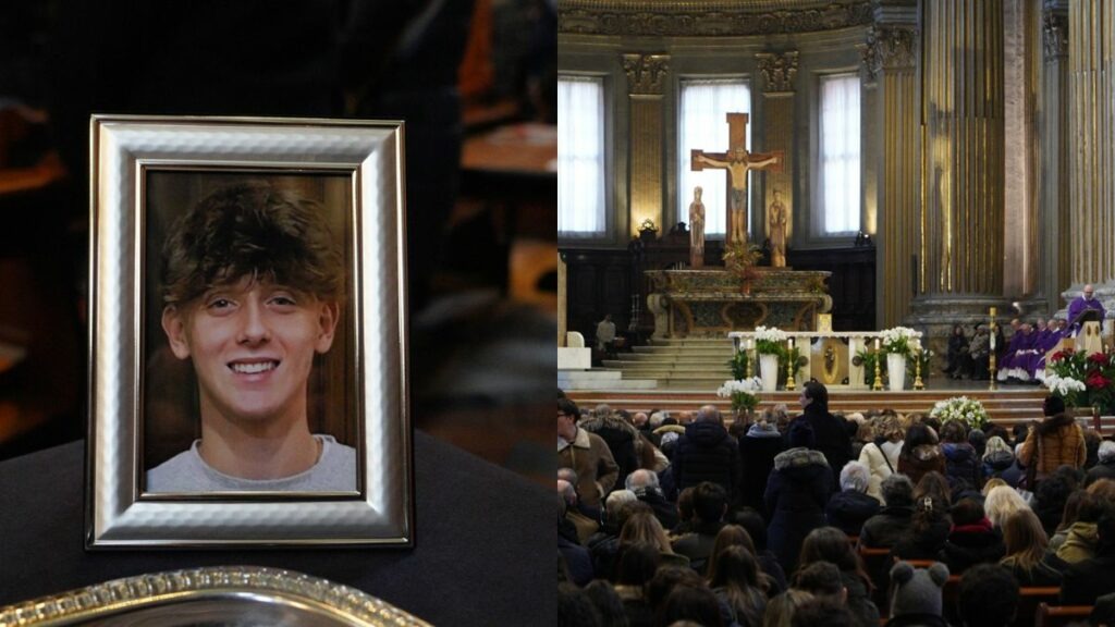 Tragedia di Crans Montana, chiesa gremita a Bologna per i funerali di Giovanni Tamburi - Fonte: Dire.it