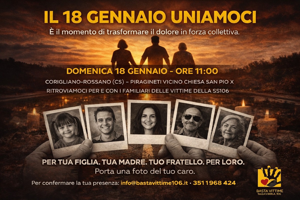 Corigliano-Rossano, famiglie delle vittime della SS106 si incontrano domenica 18 gennaio - 