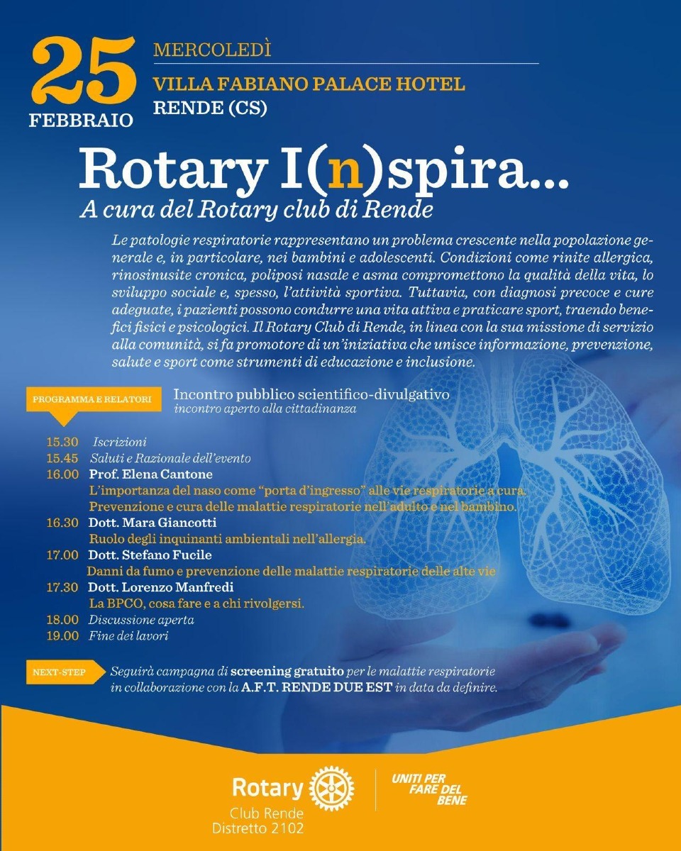 Il Respiro è Vita - Incontro Rotary Club Rende (U.S. Rotary Club Rende - 17.02.2026)