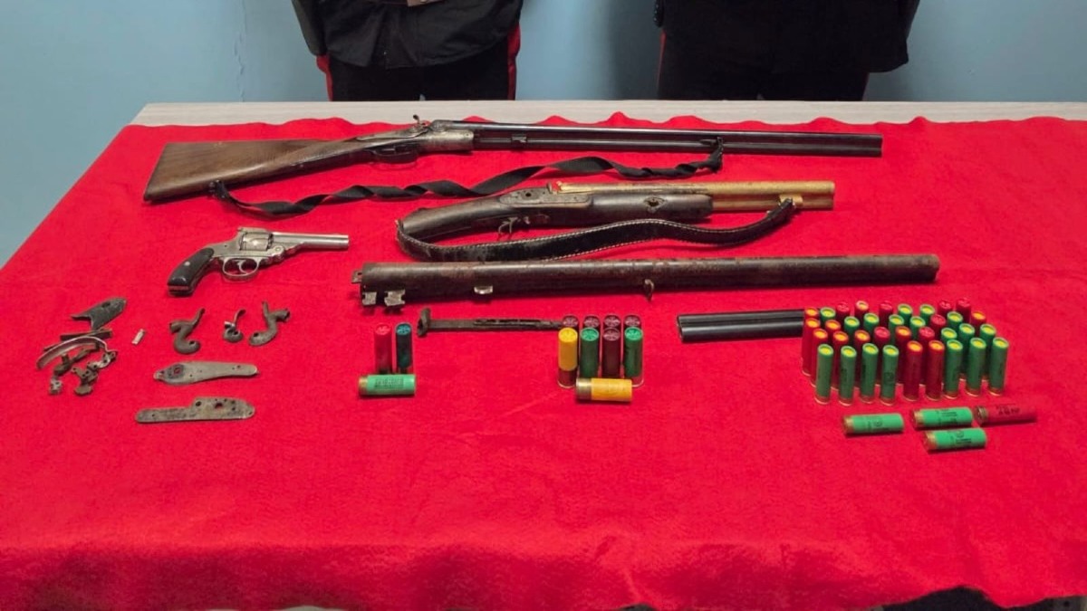 Armi e fucili nascosti in casa: scoperto arsenale a Petilia Policastro - Foto: US Carabinieri