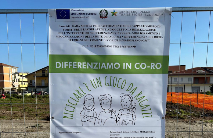 Raccolta differenziata a Corigliano-Rossano, via a progetto Pnrr da 526mila euro - Foto: Ufficio stampa Comune di Corigliano-Rossano