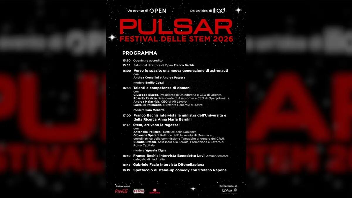 iliad e Open lanciano “PULSAR – Festival delle STEM 2026” - 