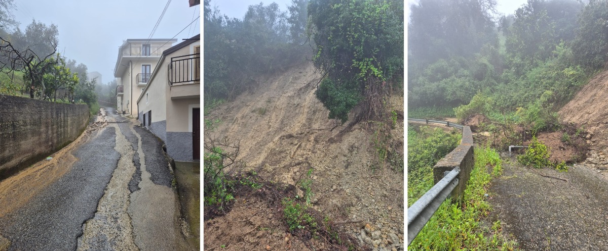 Frane a Caloveto, chiusa via Trieste: disagi alla viabilità comunale - Foto Uff. Stampa Comune di Caloveto 