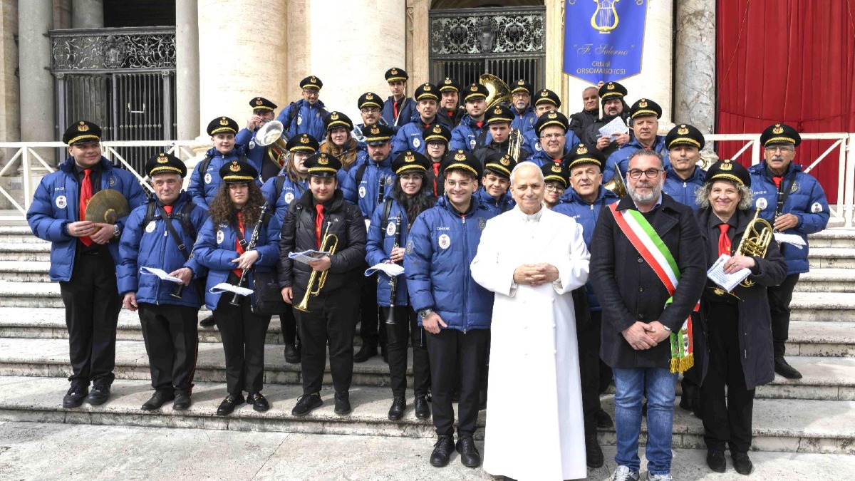 Orsomarso in pellegrinaggio dal Papa, la Banda Salerno porta musica e speranza - Foto Uff. Stampa Banda Musicale Francesco Salerno Orsomarso (Cs)