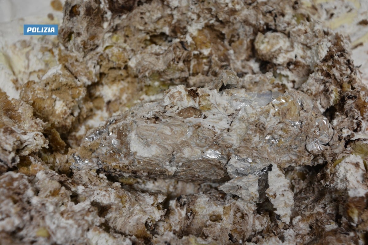 Droga nascosta all'interno di un dolce: la Polizia arresta un uomo con 205 grammi di cocaina - Foto: Uff. Stampa Squadra Mobile di Catanzaro e Vibo Valentia 