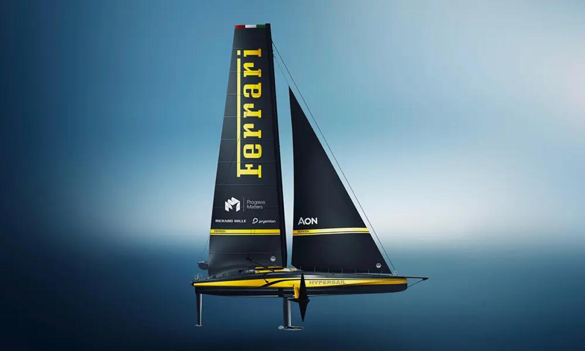 Ferrari Hypersail svela la livrea del monoscafo volante alla Design Week - 