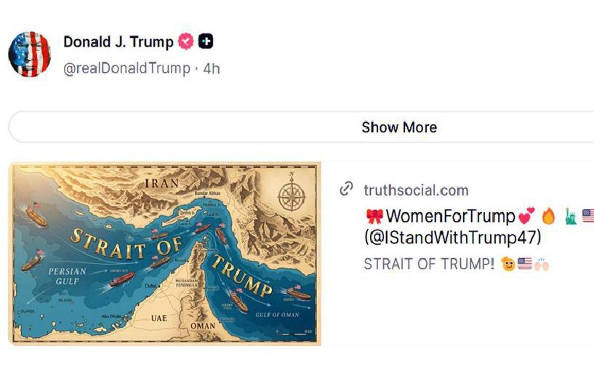 Stretto di Hormuz diventa 'Stretto di Trump': la nuova mappa condivisa su Truth - 