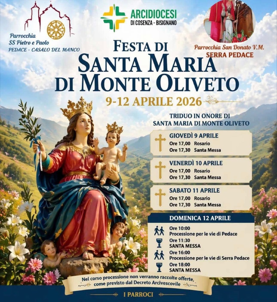 Santa Maria di Monte Oliveto - Locandina 2026 (U.S. Comune di Casali del Manco - 08.04.2026)