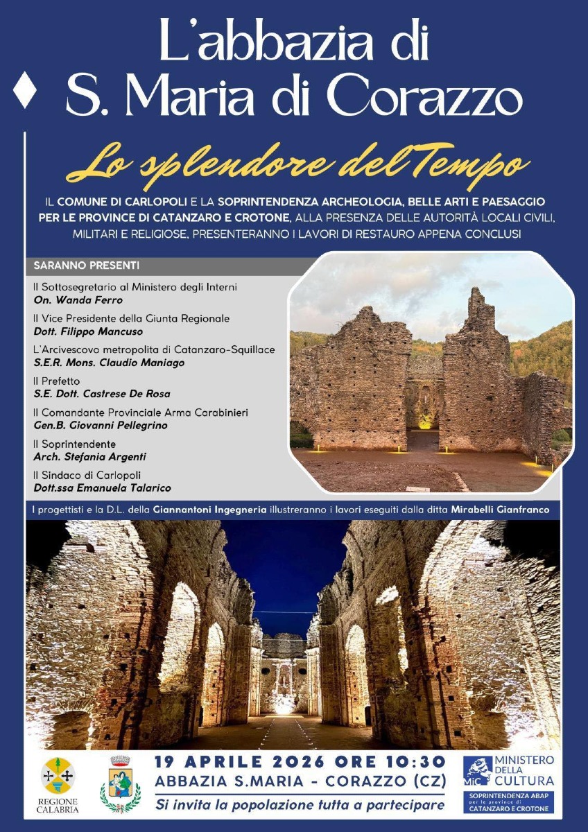 Abbazia di Santa Maria di Corazzo - Comune di Carlopoli (U.S. Comune di Carlopoli - 08.04.2026)
