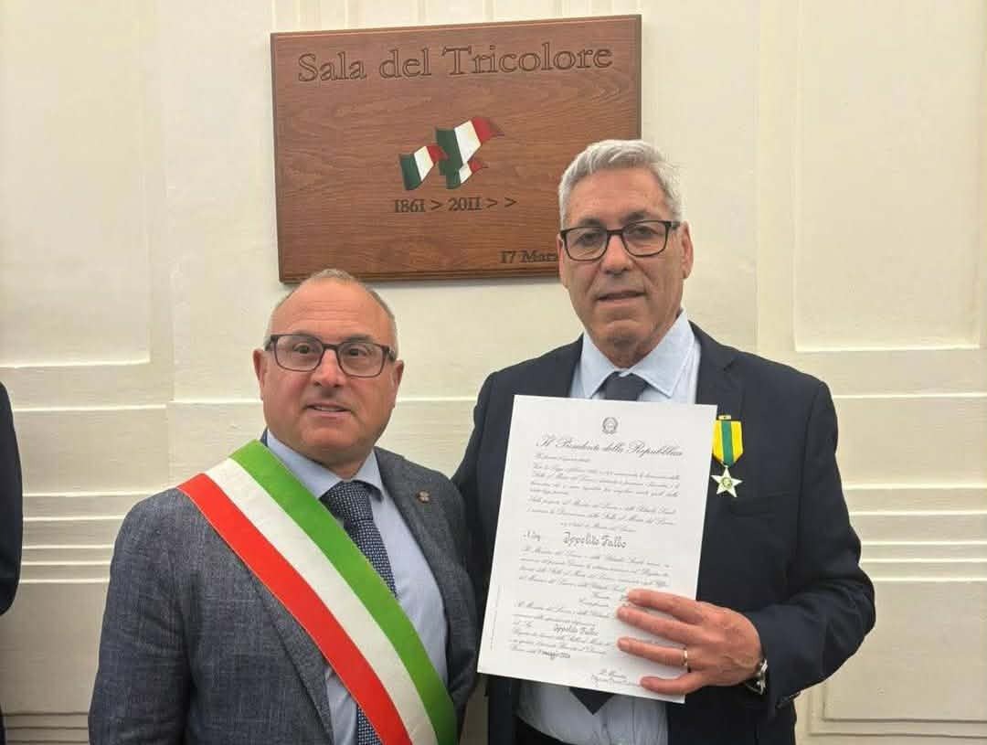 Ippolito (Aldo) Falbo premiato con la “Stella al Merito del Lavoro” a Catanzaro - Foto: Uff. Stampa Comune di Sersale