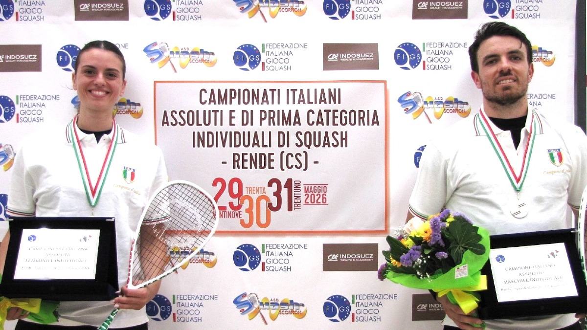 Squash, Farneti e Tartarone campioni italiani a Rende - Foto Uff. Stampa Federazione Italiana Gioco Squash