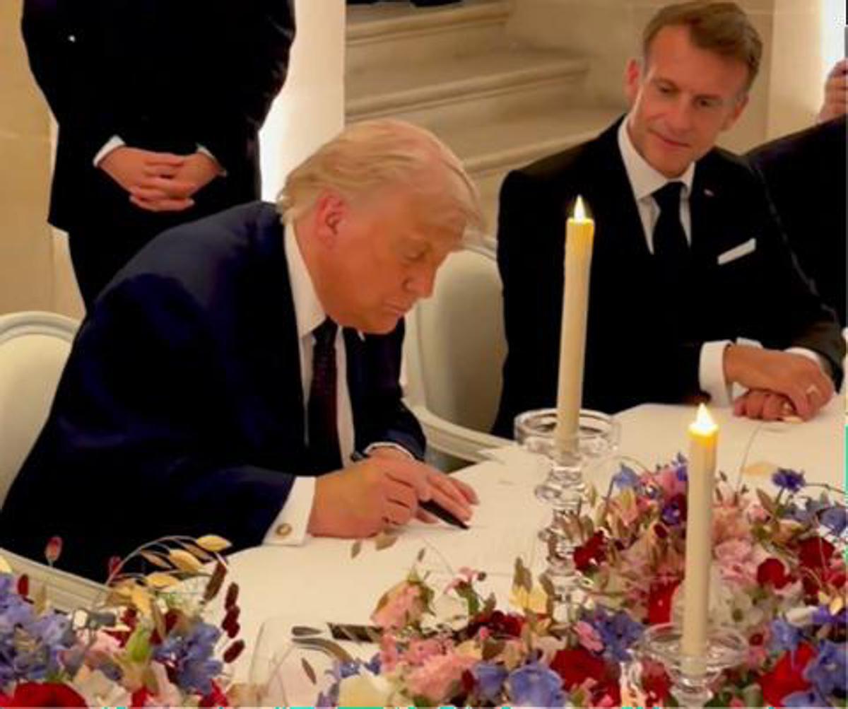 Trump firma l'accordo Iran-Usa alla cena del G7. Macron: "Bravo" - 