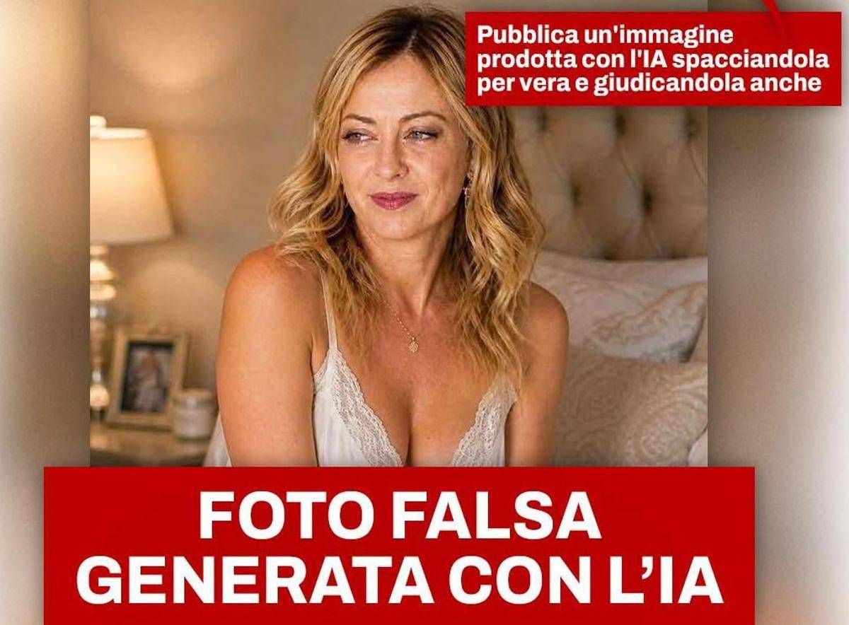 Meloni mezza nuda sul letto? La premier: "Ci deve essere scritto 'prodotto con Ai', se no abbiamo un problema" - 