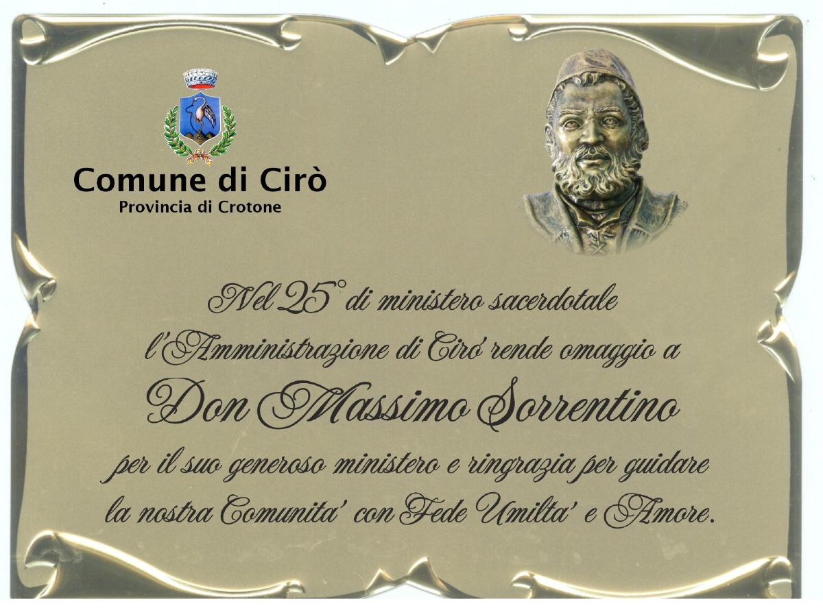 Anniversario don Massimo Sorrentino - Foto Uff. Stampa Comune di Cirò 30.06.2026 