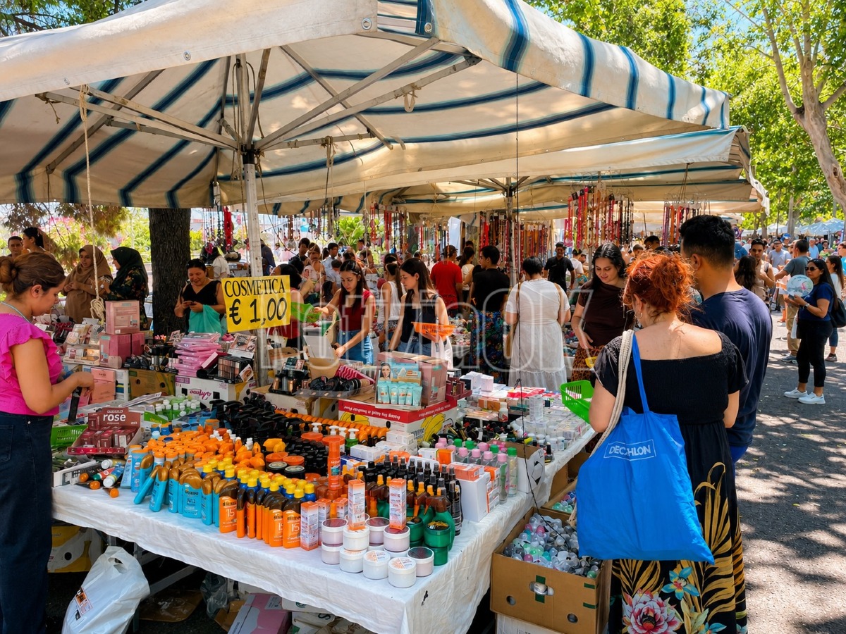 Mercato del primo giovedì del mese, il caldo non ferma i crotonesi: boom di presenze e caccia ai profumi arabi - Foto: Redazione 