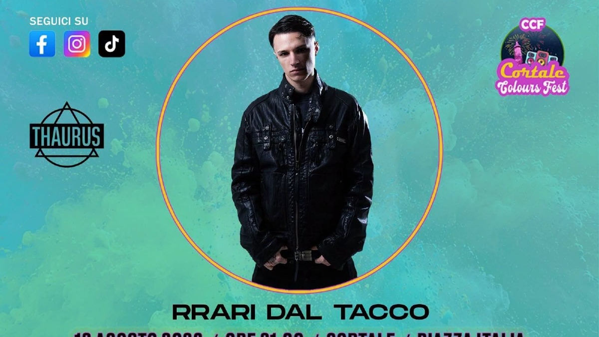 Cortale Colours Fest 2026, il primo nome è RRARI DAL TACCO: il rapper sarà protagonista della nona edizione - Foto Uff. Stampa Comune di Cortale 