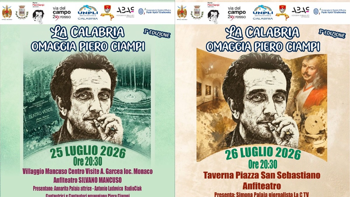 Taverna omaggia Piero Ciampi: il 25 e 26 luglio nasce un evento dedicato al grande cantautore - Foto Uff. Stampa Comune di Taverna