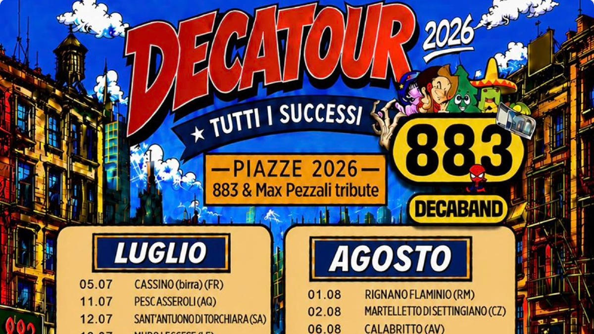 DecaTour 2026, gli 883 Tribute conquistano l'Italia: oltre 40 date tra luglio e settembre - Foto Locandina Ufficiale 