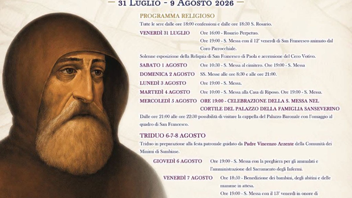 Marcellinara celebra San Francesco di Paola: ecco il programma dei solenni festeggiamenti - Foto Locandina Ufficiale 