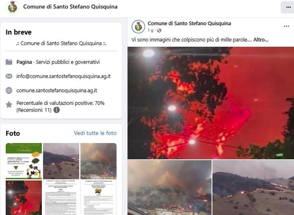 Agrigento, vasto incendio raggiunge centro abitato di Santo Stefano Quisquina: evacuate decine di case - 