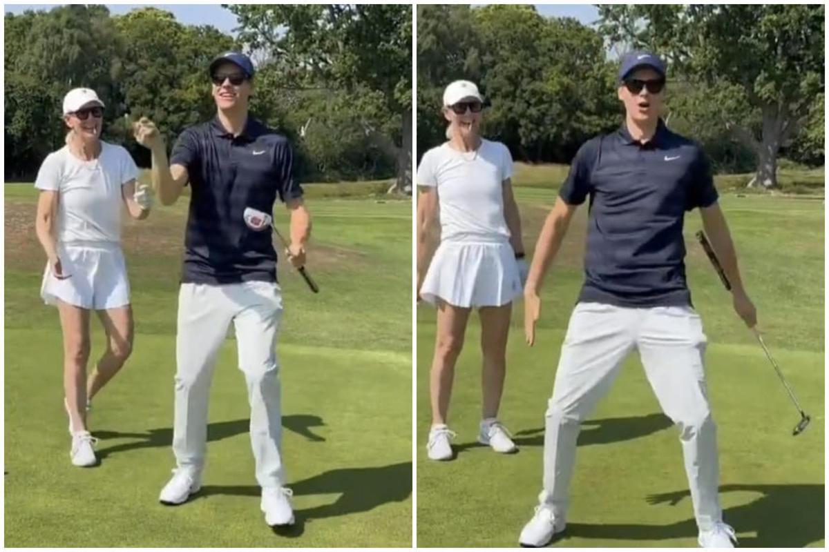 Sinner, buca a golf ed esultanza... alla Ronaldo - Video - 