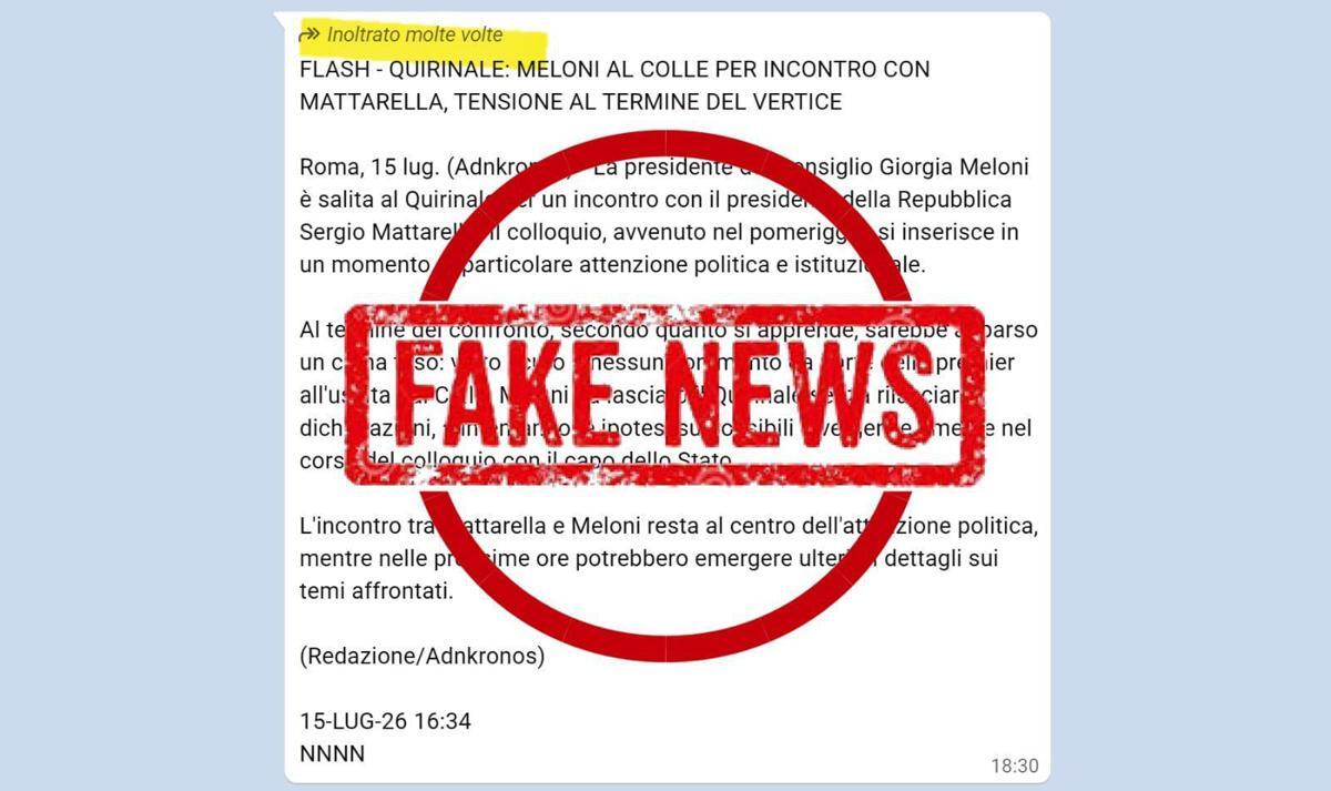Falso lancio Adnkronos in chat giornalisti annuncia Meloni al Quirinale, Desario: "Fatto grave, denunciamo" - 