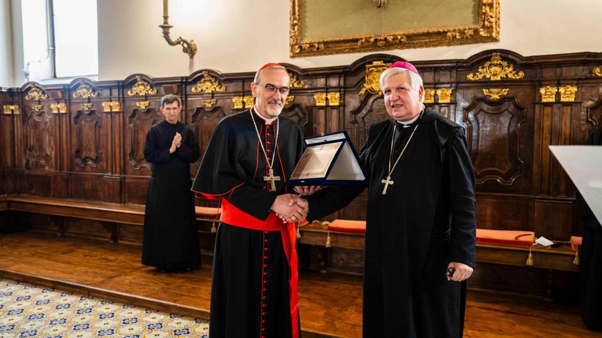 Il cardinale Pizzaballa riceve il premio Pacis Nuntius 2026 a Montecassino - 