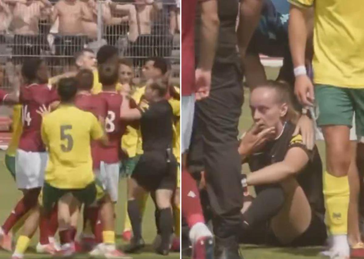Rissa nel match amichevole, l'arbitra finisce k.o. - Video - 