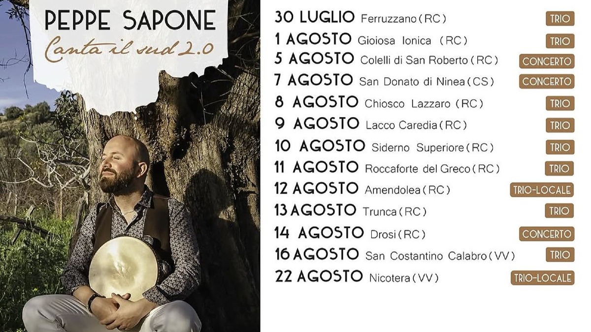 Peppe Sapone in concerto a San Donato di Ninea: il tour 2026 fa tappa nel Cosentino - Foto Locandina Ufficiale 