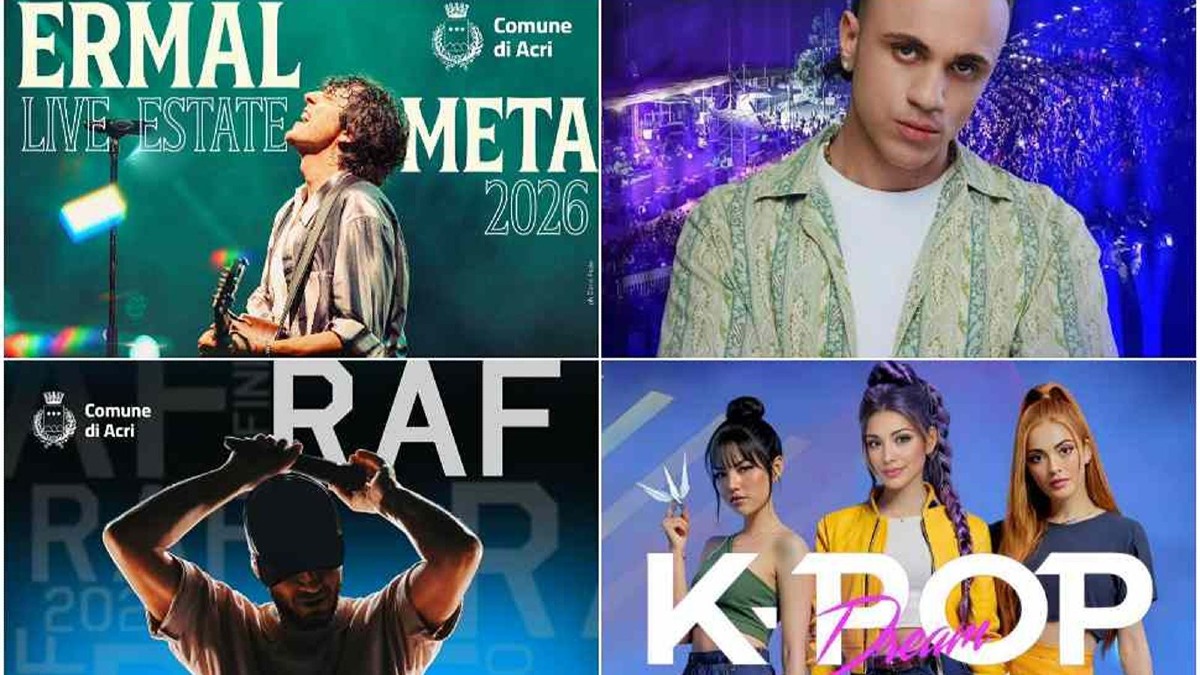 Acri si prepara a una settimana di grandi concerti: da Ermal Meta a Raf, passando per Samurai Jay e il K-Pop - Foto Locandina Ufficiale 