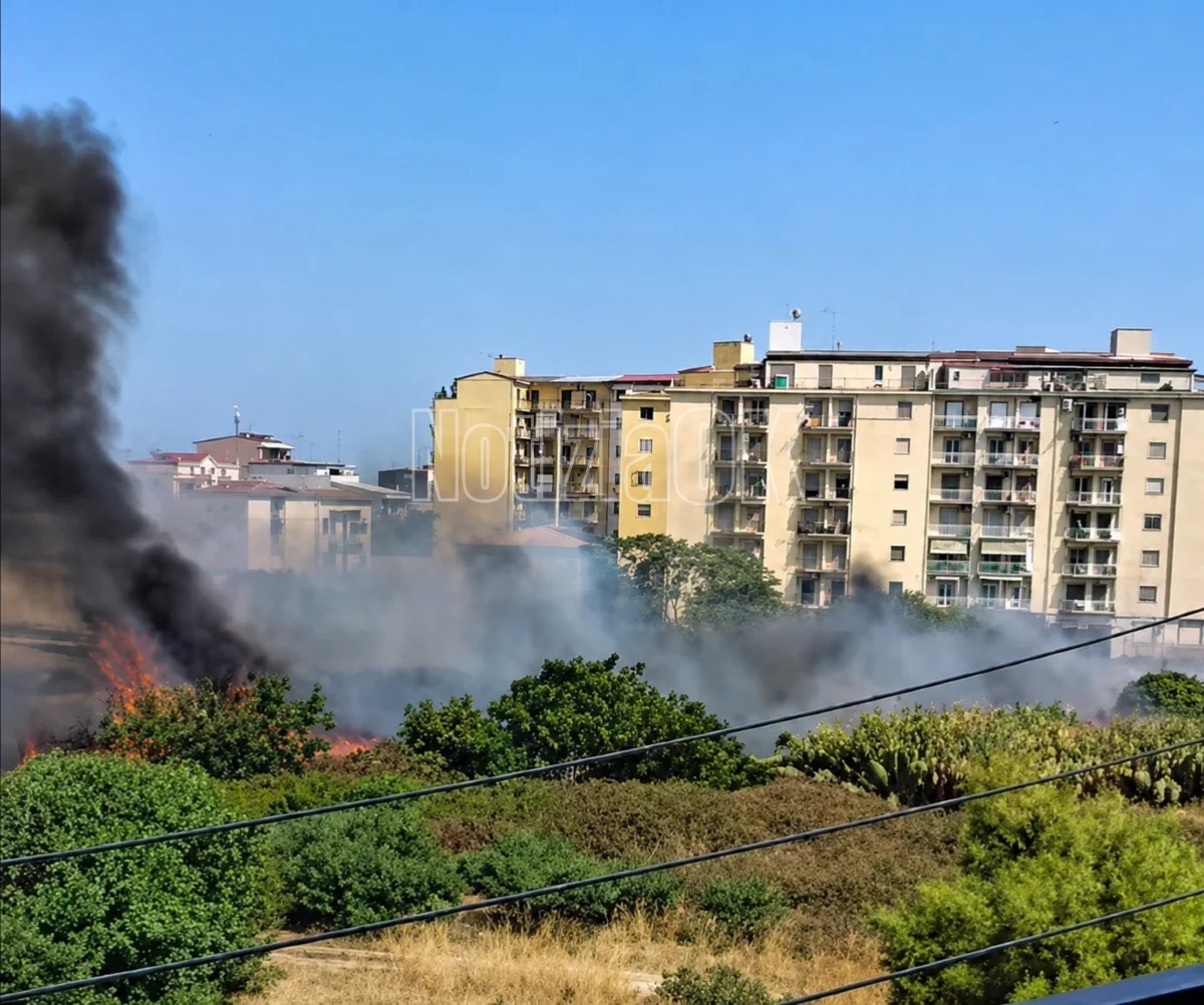 Crotone - Fiamme dietro il Gravina, il vento alimenta l’incendio - Foto: Redazione 