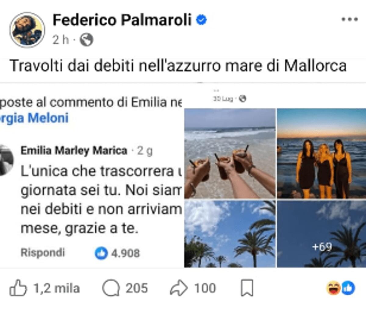 "Travolti dai debiti nell'azzurro mare di Mallorca": Osho smaschera la creator che aveva criticato Giorgia Meloni - 
