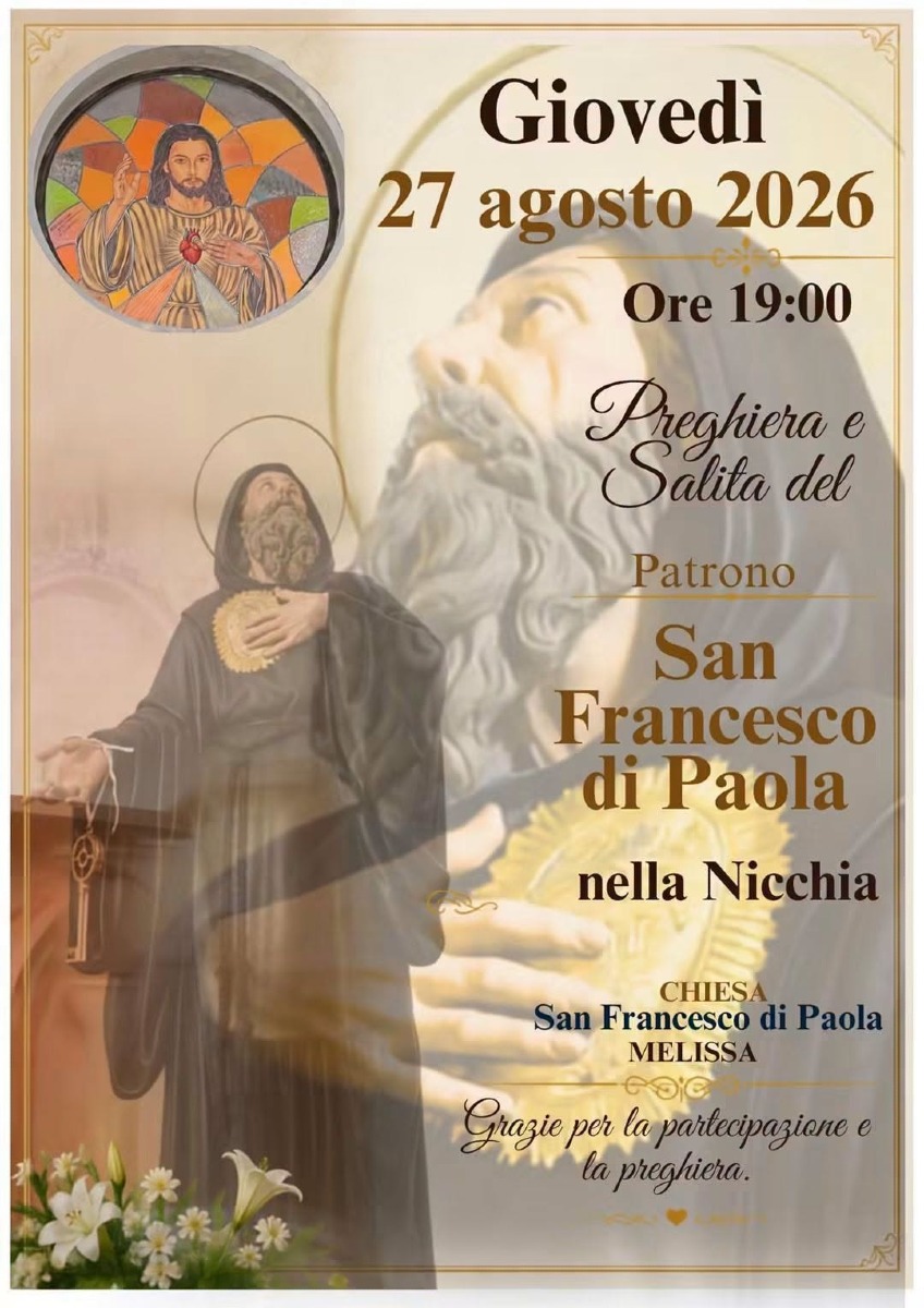 Locandina San Francesco di Paola Melissa 