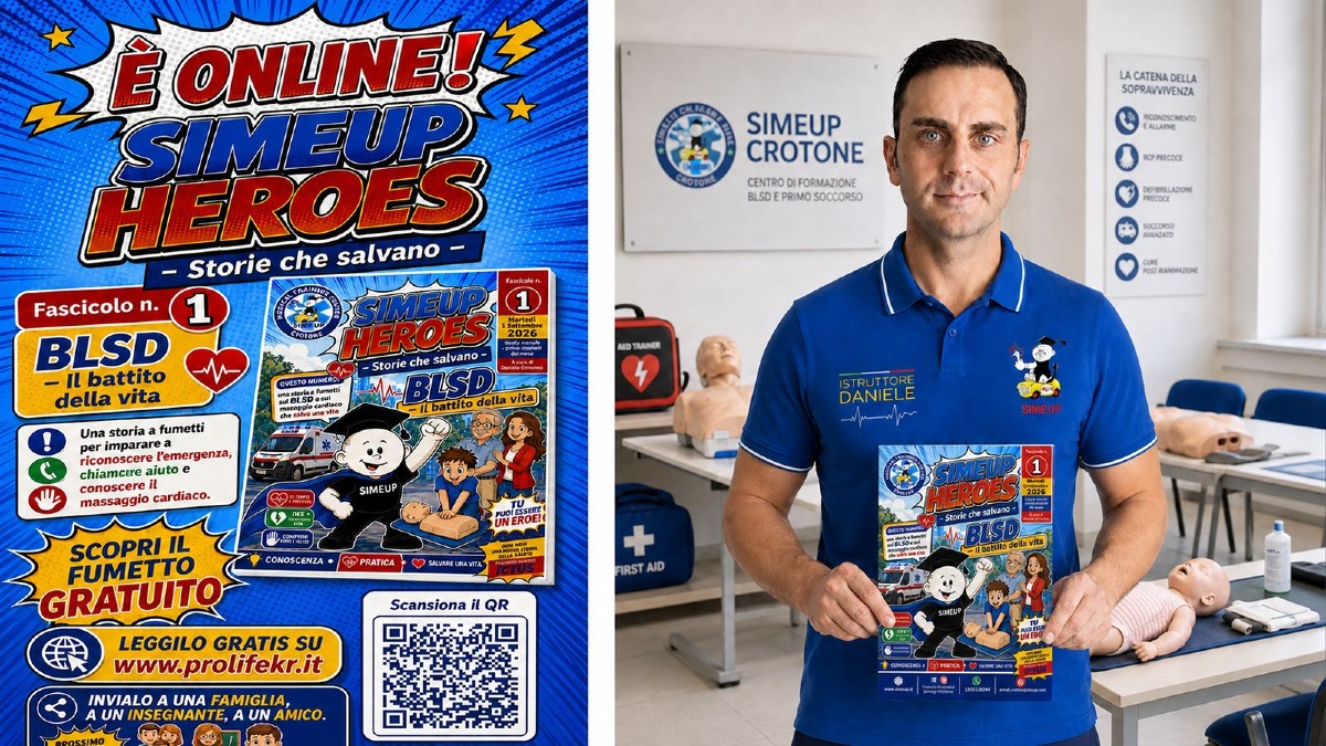SIMEUP HEROES, il fumetto che racconta salute e primo soccorso ai più giovani - Foto Uff Stampa BLSD Crotone 1