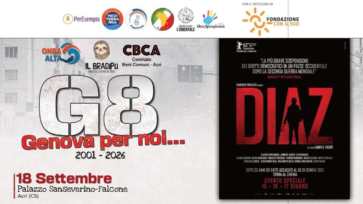 Ad Acri la proiezione di Diaz: cinema, memoria e diritti al centro del dibattito - Foto Locandina ufficiale Uff Stampa Manuel Cundari